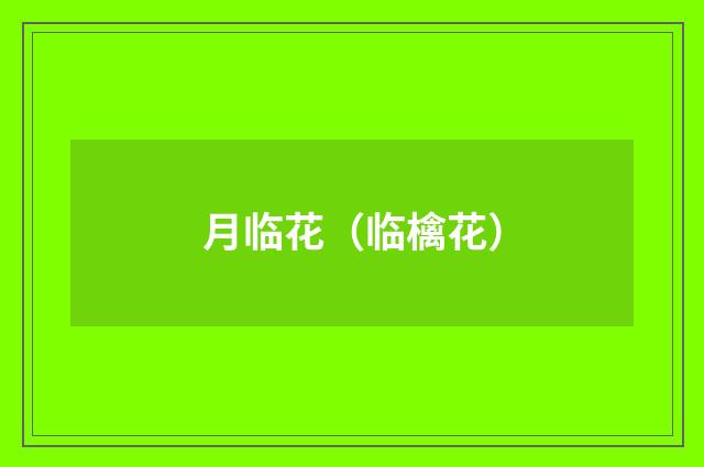 月临花（临檎花）