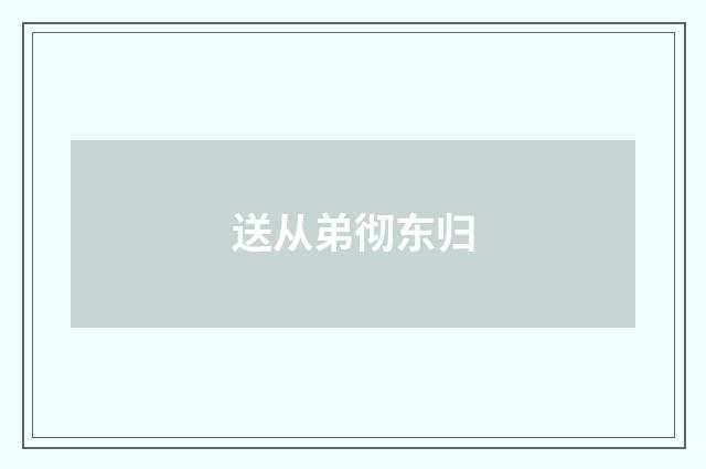 送从弟彻东归