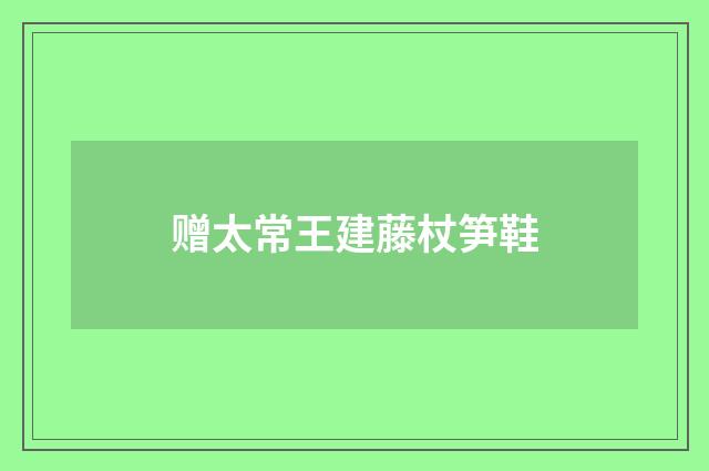 赠太常王建藤杖笋鞋