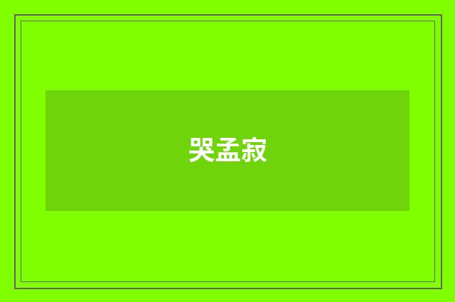 哭孟寂