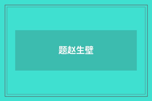 题赵生壁