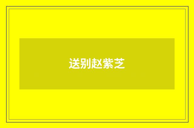 送别赵紫芝