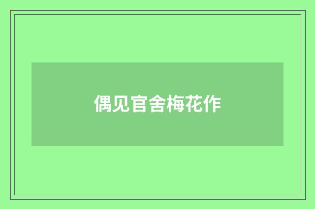 偶见官舍梅花作