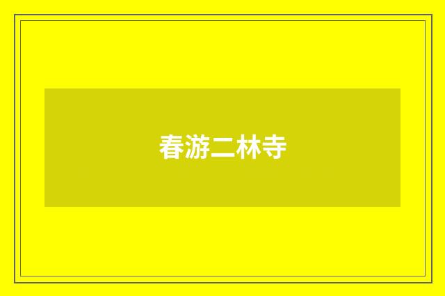 春游二林寺