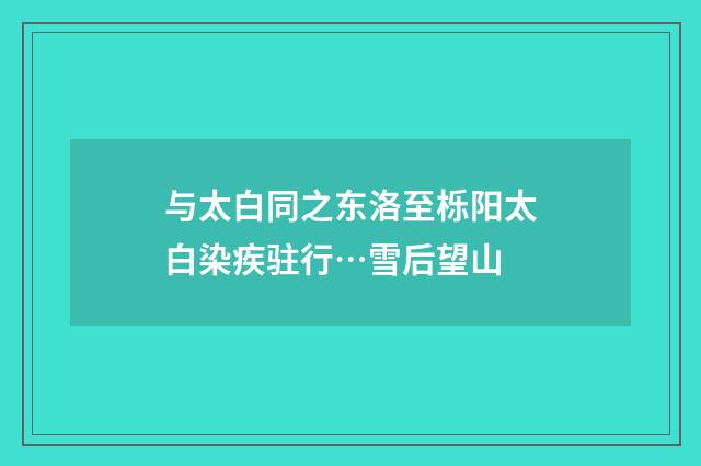 与太白同之东洛至栎阳太白染疾驻行…雪后望山