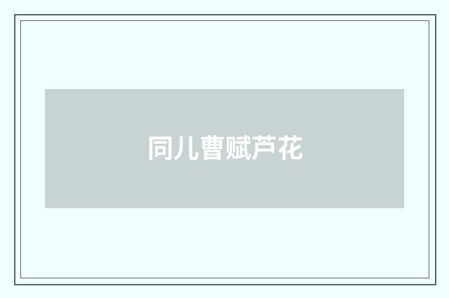 同儿曹赋芦花