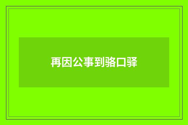 再因公事到骆口驿