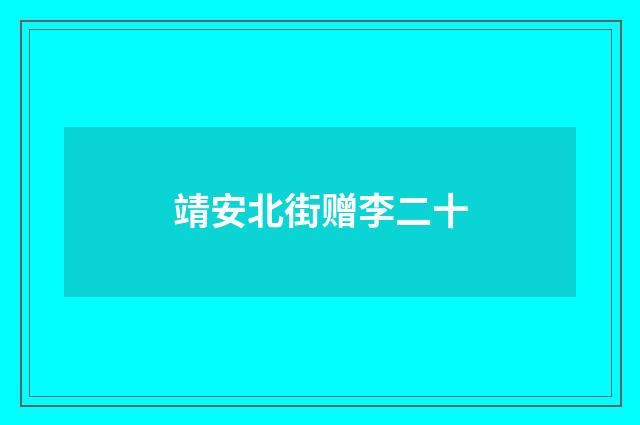 靖安北街赠李二十