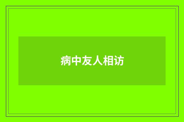 病中友人相访
