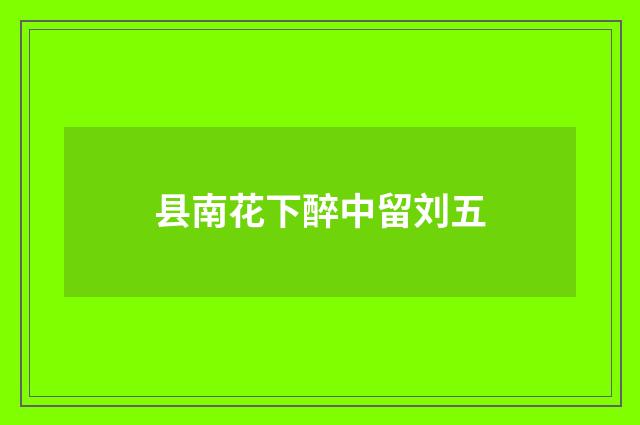 县南花下醉中留刘五