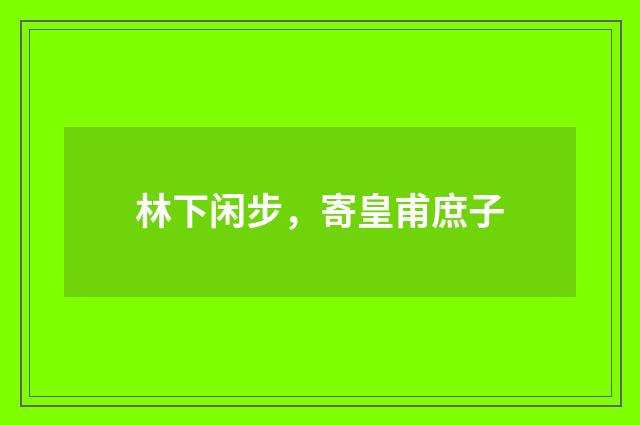 林下闲步，寄皇甫庶子