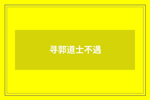 寻郭道士不遇
