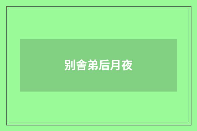 别舍弟后月夜