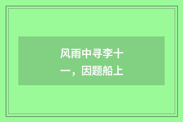风雨中寻李十一，因题船上