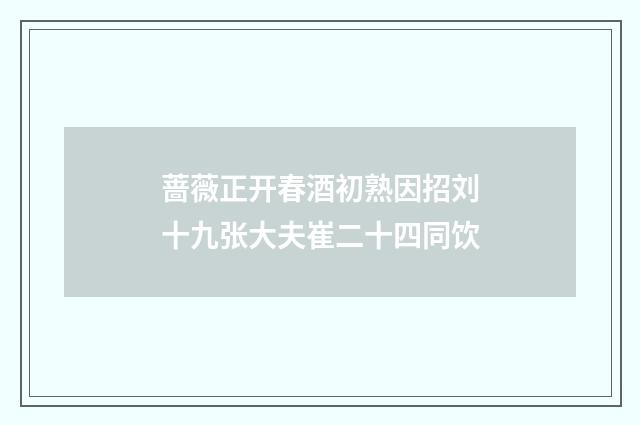 蔷薇正开春酒初熟因招刘十九张大夫崔二十四同饮