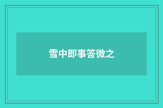雪中即事答微之