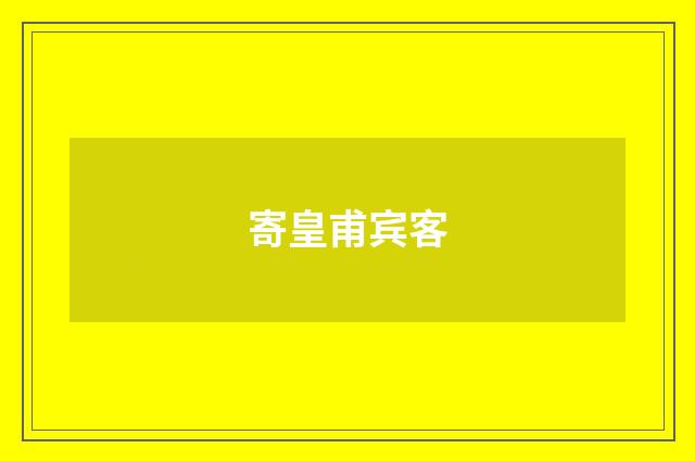 寄皇甫宾客