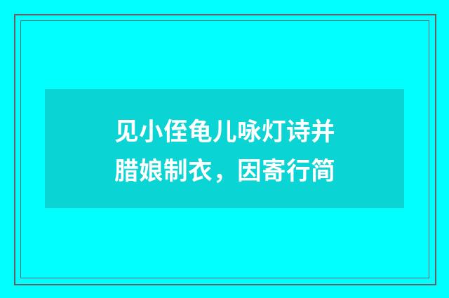 见小侄龟儿咏灯诗并腊娘制衣，因寄行简