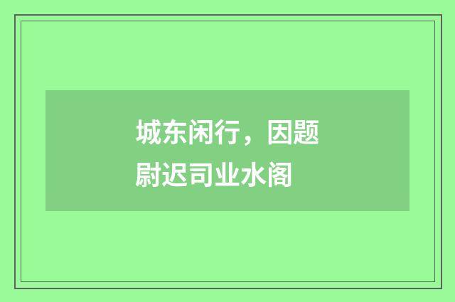 城东闲行，因题尉迟司业水阁