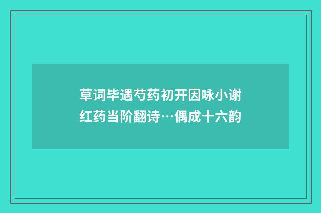 草词毕遇芍药初开因咏小谢红药当阶翻诗…偶成十六韵