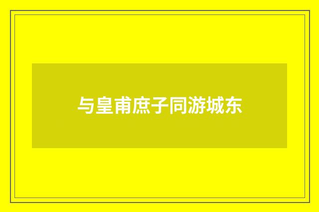 与皇甫庶子同游城东