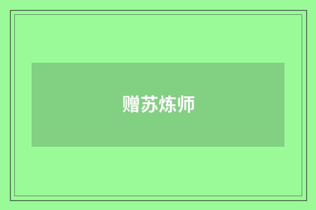 赠苏炼师