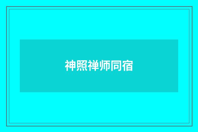 神照禅师同宿