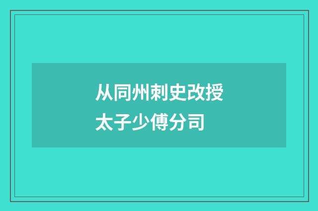 从同州刺史改授太子少傅分司