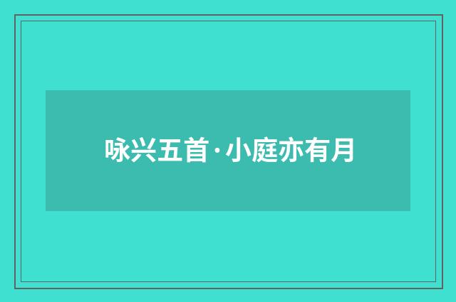 咏兴五首·小庭亦有月