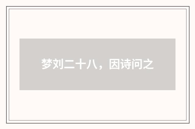 梦刘二十八，因诗问之