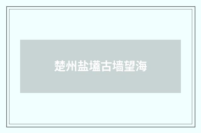 楚州盐壒古墙望海
