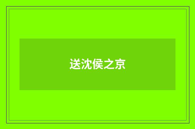 送沈侯之京