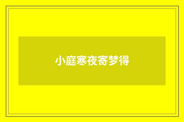 小庭寒夜寄梦得