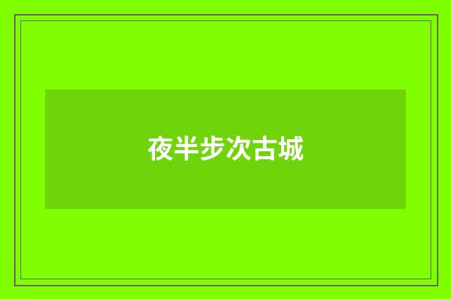 夜半步次古城