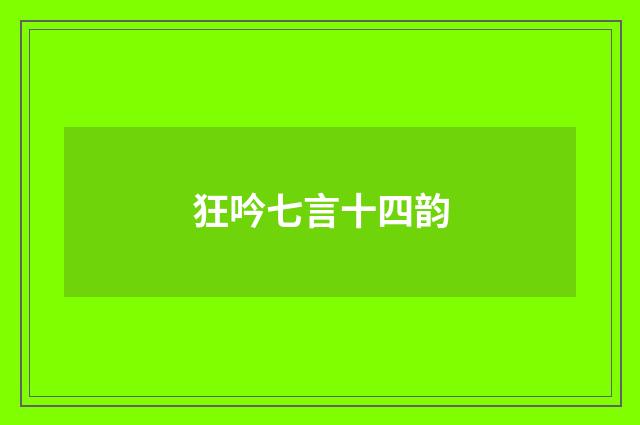 狂吟七言十四韵
