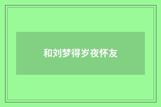 和刘梦得岁夜怀友
