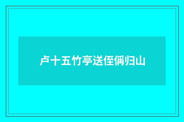 卢十五竹亭送侄偁归山