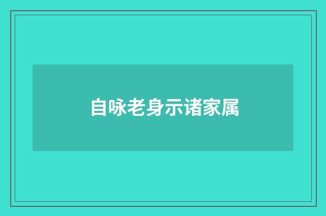 自咏老身示诸家属