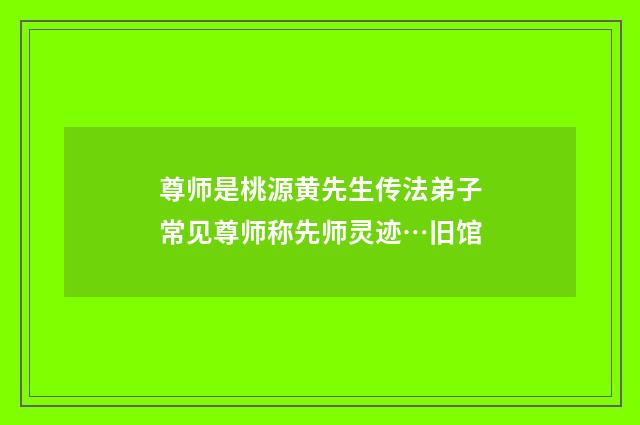 尊师是桃源黄先生传法弟子常见尊师称先师灵迹…旧馆