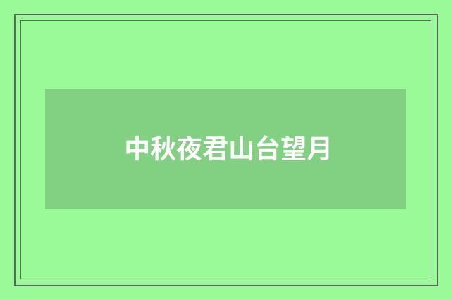 中秋夜君山台望月