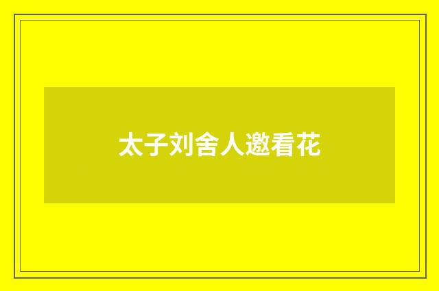 太子刘舍人邀看花