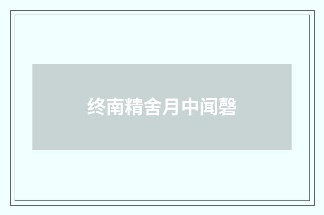 终南精舍月中闻磬