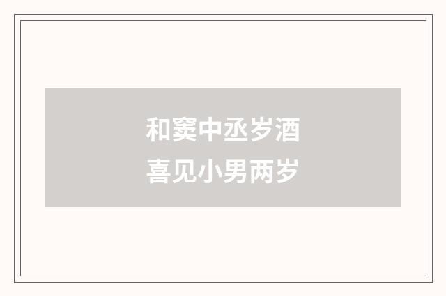 和窦中丞岁酒喜见小男两岁