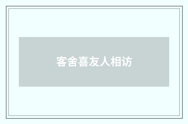 客舍喜友人相访