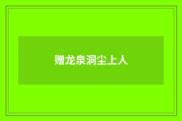 赠龙泉洞尘上人