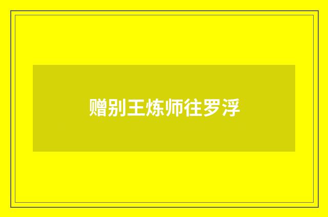 赠别王炼师往罗浮