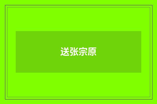 送张宗原