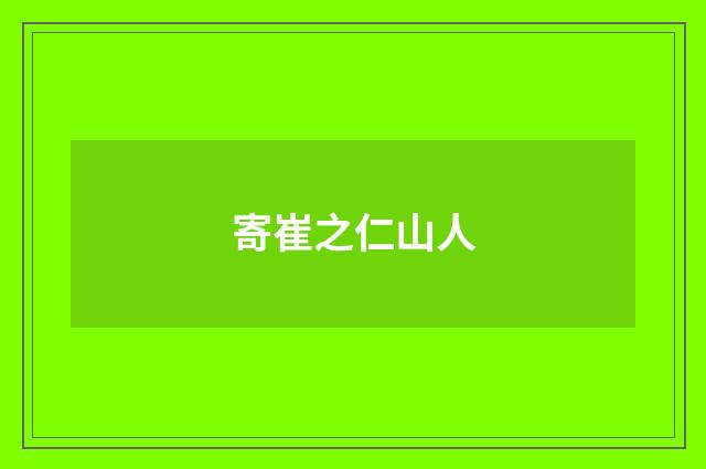 寄崔之仁山人
