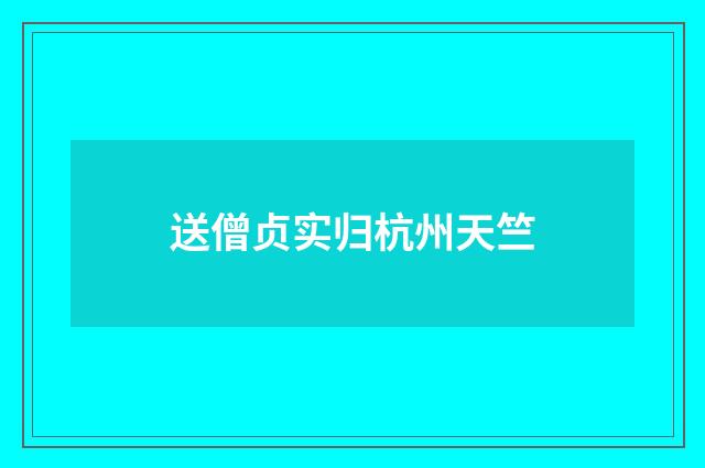 送僧贞实归杭州天竺
