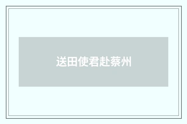 送田使君赴蔡州